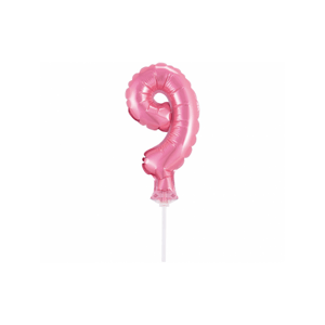 BC-5RO9 Godan Fóliový balón na hůlce - Růžové číslo - 13cm 9