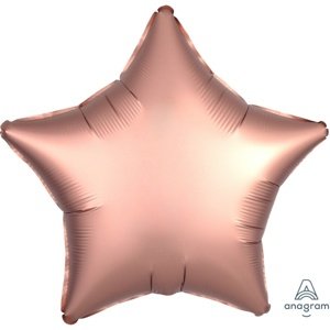 Balónek fóliový Hvězda růžovoměděná 43 cm
