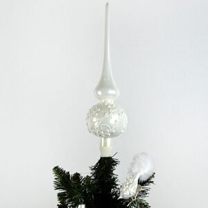 Ozdoba vánoční Bílý porcelán s dekorem - špička