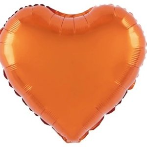 Balónek fóliový Srdce oranžové 45 cm