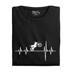 Dámské tričko s potiskem "Srdeční tep Terénní motorka"